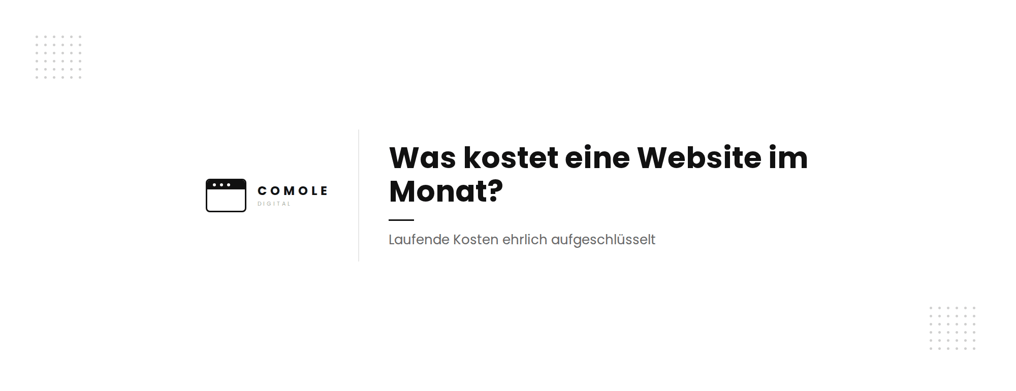 Was kostet eine Website im Monat? Laufende Kosten ehrlich aufgeschlüsselt