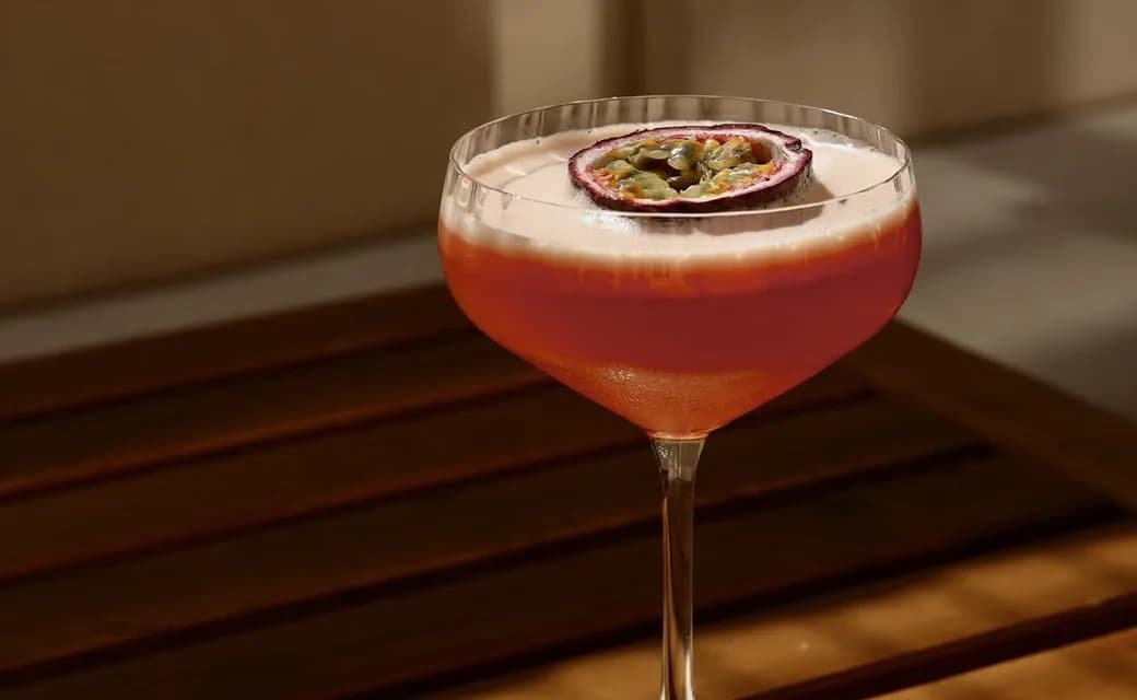 Cocktail mit Passionsfrucht, Foto aus der Website von Nashe Café
